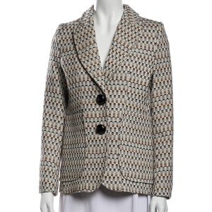 Smythe Portrait Neck Plaid Blazer Size 6 EUC